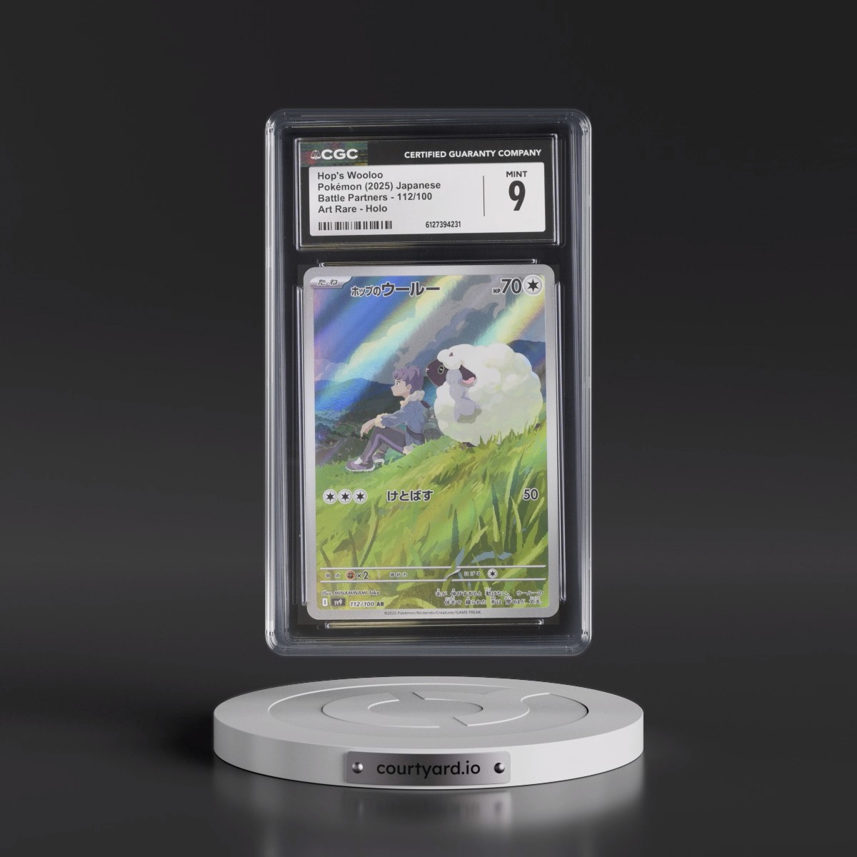 2025 Battle Partners - sv9 #112/100 Hop's Wooloo - Art Rare Holo (CGC 9 MINT)