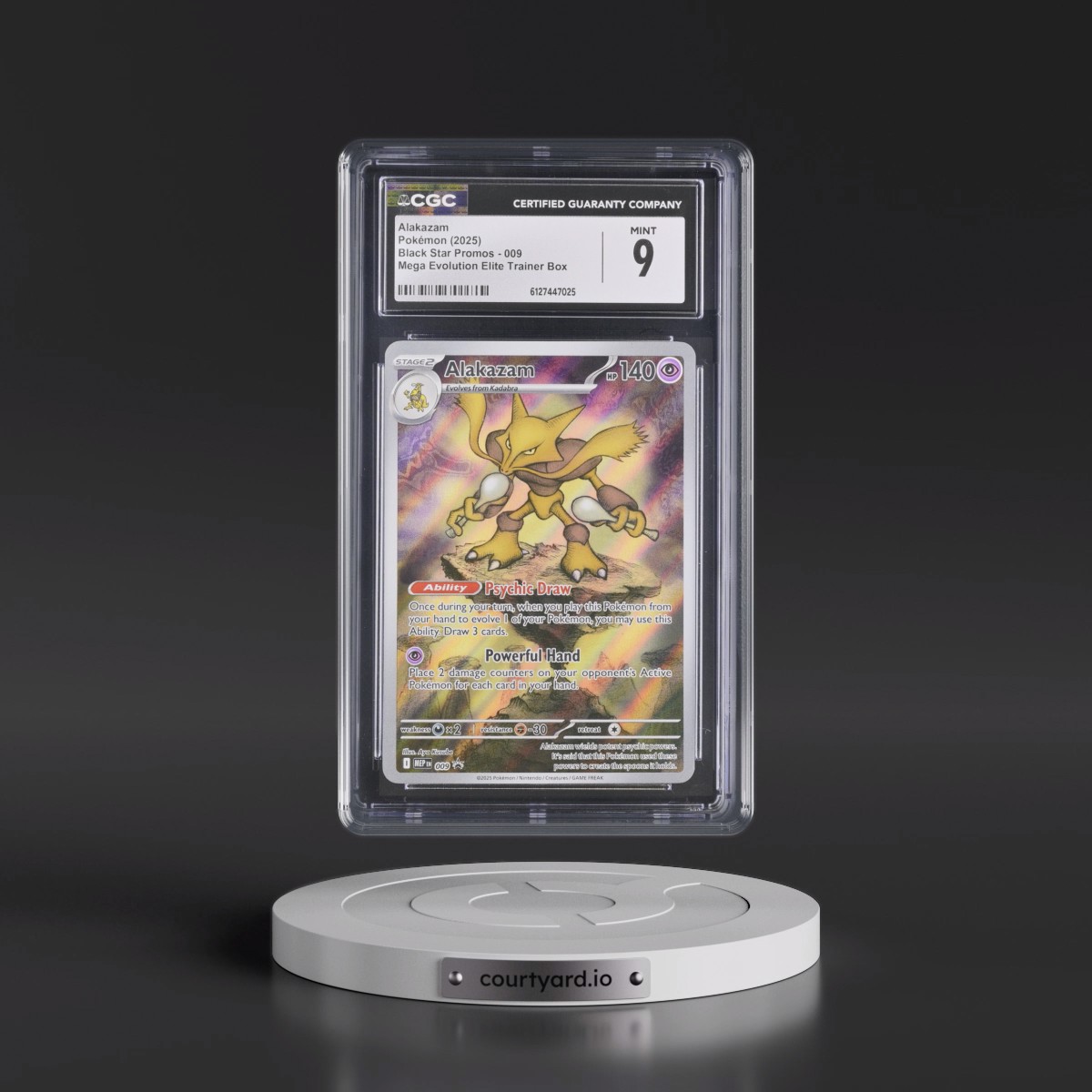 2025 Black Star Promos - Mega Evolution MEP EN #009 Alakazam - Mega Evolution Elite Trainer Box (Holo) (CGC 9 MINT)