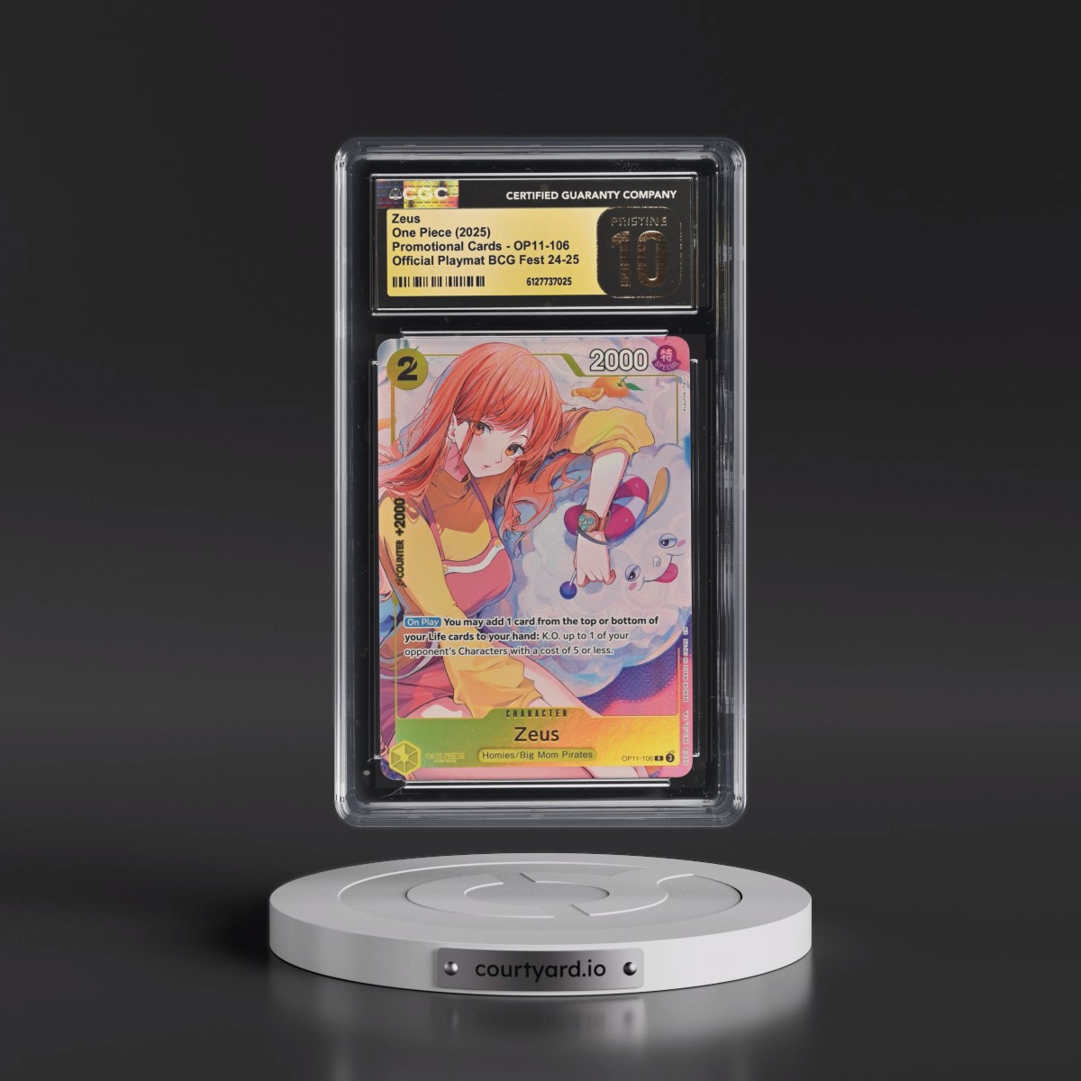 2022 Promotional Cards - English #OP11-106 Zeus - Official Playmat BCG Fest 24-25 (CGC 10 PRISTINE)