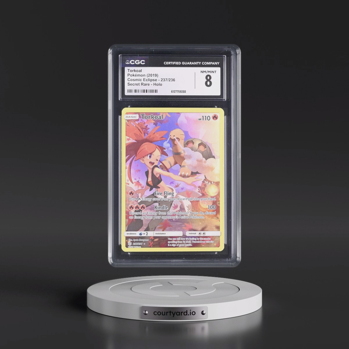 2019 Cosmic Eclipse #237/236 Torkoal - Secret Rare Holo (CGC 8 NM-MT)