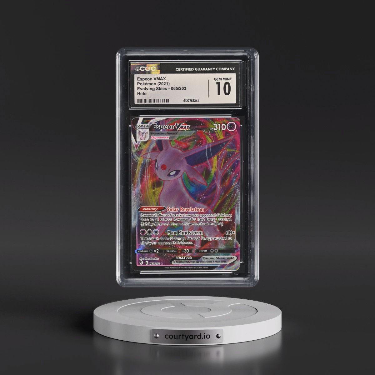 2021 Evolving Skies #065/203 Espeon VMAX - Holo (CGC 10 GEM MINT)