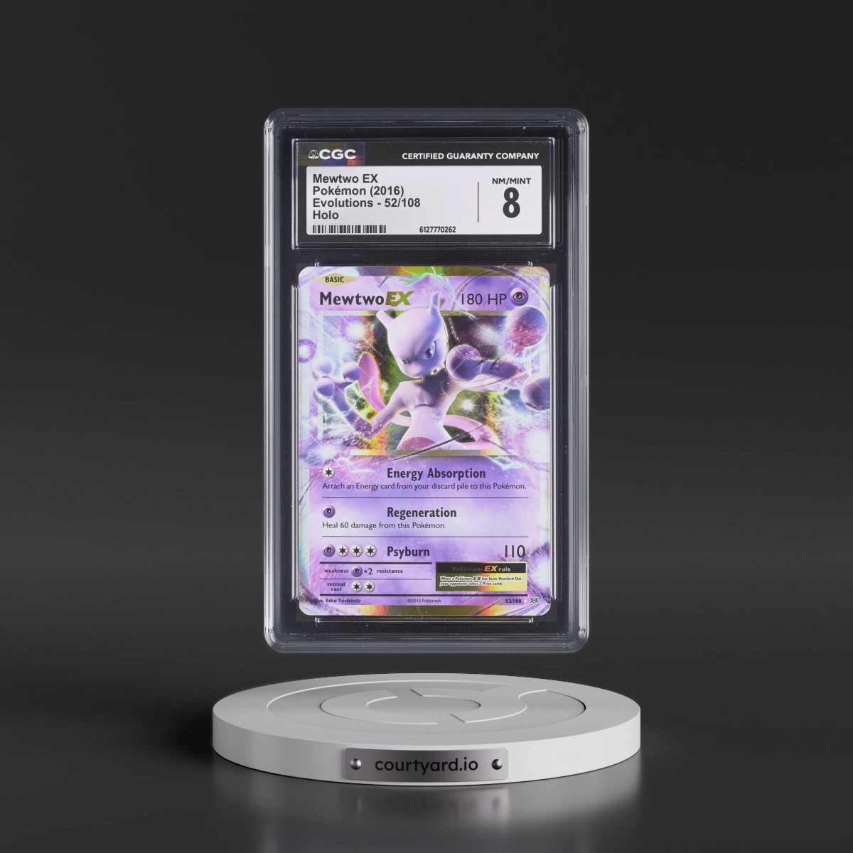 mewtwo pokemon card 2016 EX #103 EXTENDED ART Raycardza Psychic / 180 / Basic Attack 1 PSA (Gem MT 10) Mewtwo