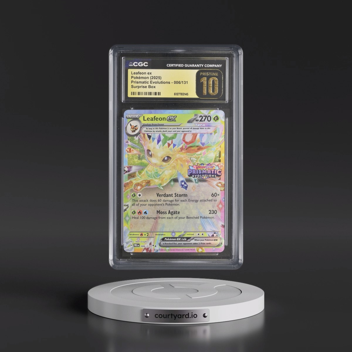 2024 Prismatic Evolutions - PRE EN #006/131 Leafeon ex - Surprise Box (Prismatic Evolutions Stamp) (Holo) (CGC 10 PRISTINE)