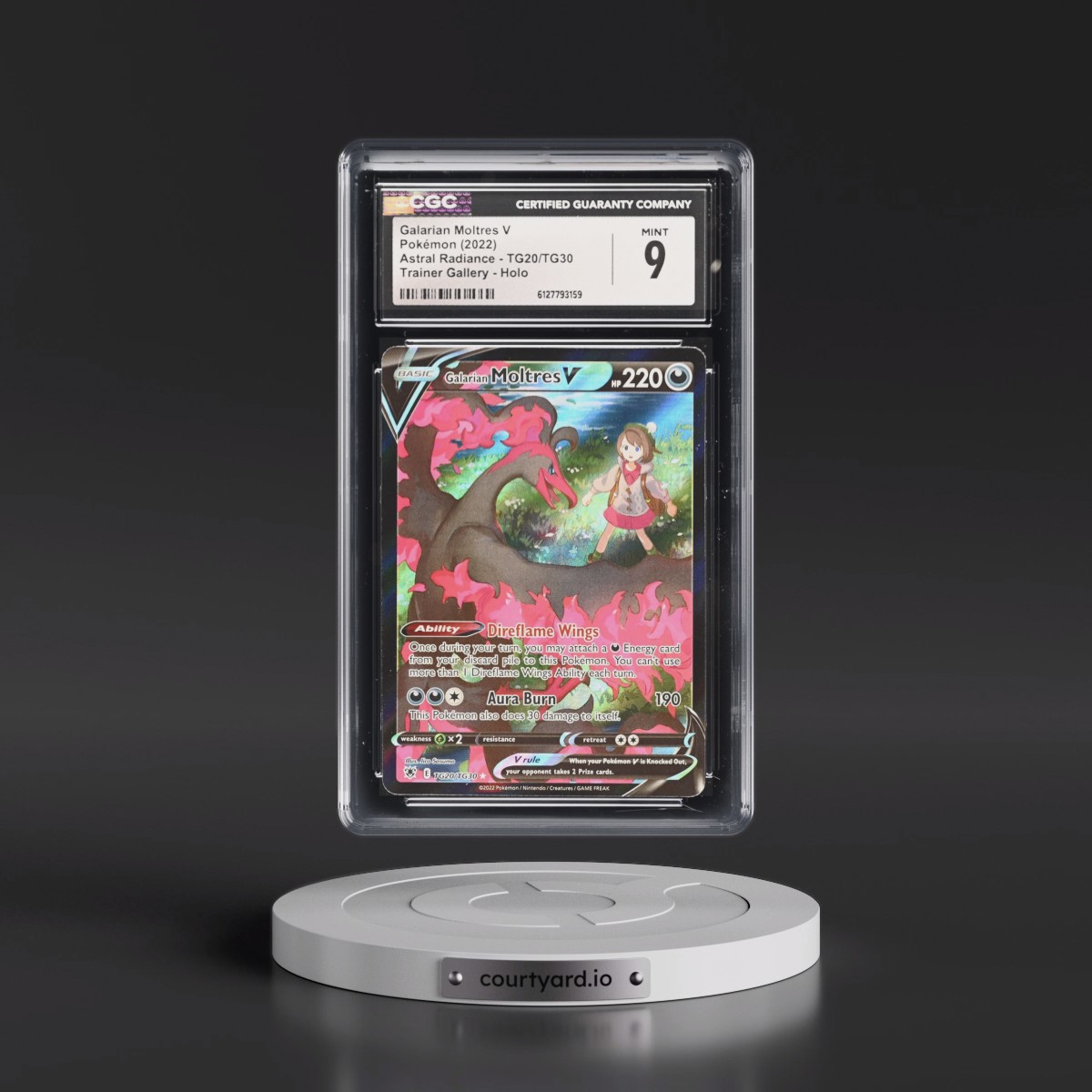 Astral Radiance #TG20/TG30 Galarian Moltres V - Trainer Gallery Holo (CGC 9 MINT)