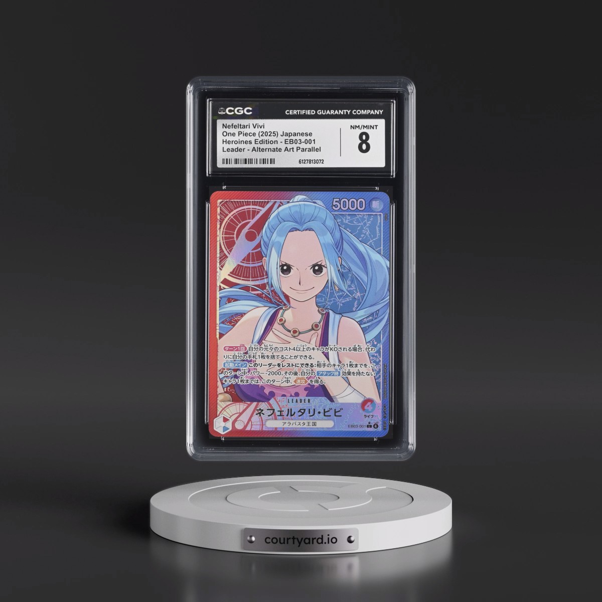 2025 One Piece Japanese EB03-Extra Booster -One Piece Heroines Edition #001 Nefeltari Vivi - Alternate Art (CGC 8 NM-MT)