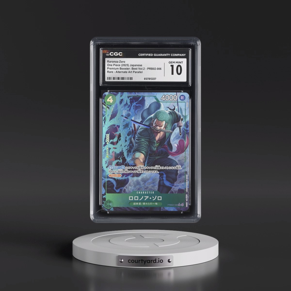 2023 Premium Booster: The Best Vol.2 (PRB-02) - Japanese #PRB02-006 Roronoa Zoro - (Borderless) Alt Art (CGC 10 GEM MINT)