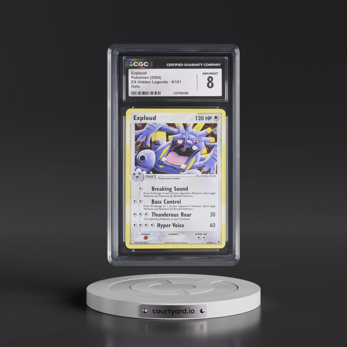 2004 EX Hidden Legends #6/101 Exploud - Holo (CGC 8 NM-MT)