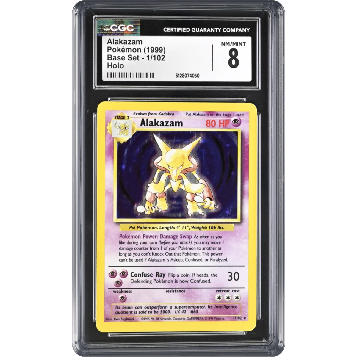 1999 Base Set #1/102 Alakazam - Holo (CGC 8 NM-MT)