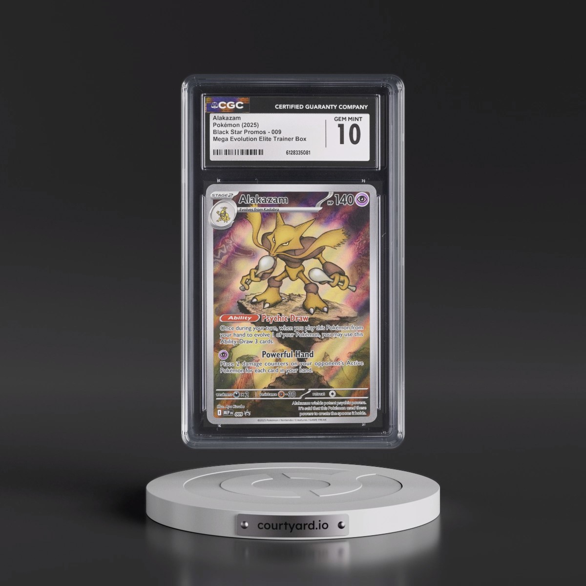 2025 Black Star Promos - Mega Evolution MEP EN #009 Alakazam - Mega Evolution Elite Trainer Box (Holo) (CGC 10 GEM MINT)