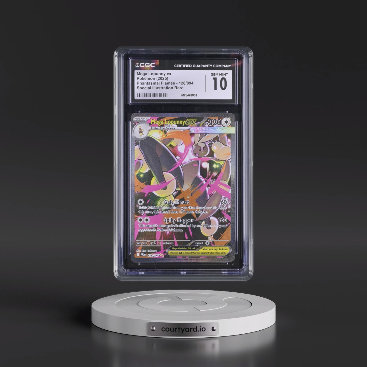 2025 Phantasmal Flames - PFL EN #128/094 Mega Lopunny ex - Special Illustration Rare (Holo) (CGC 10 GEM MINT)