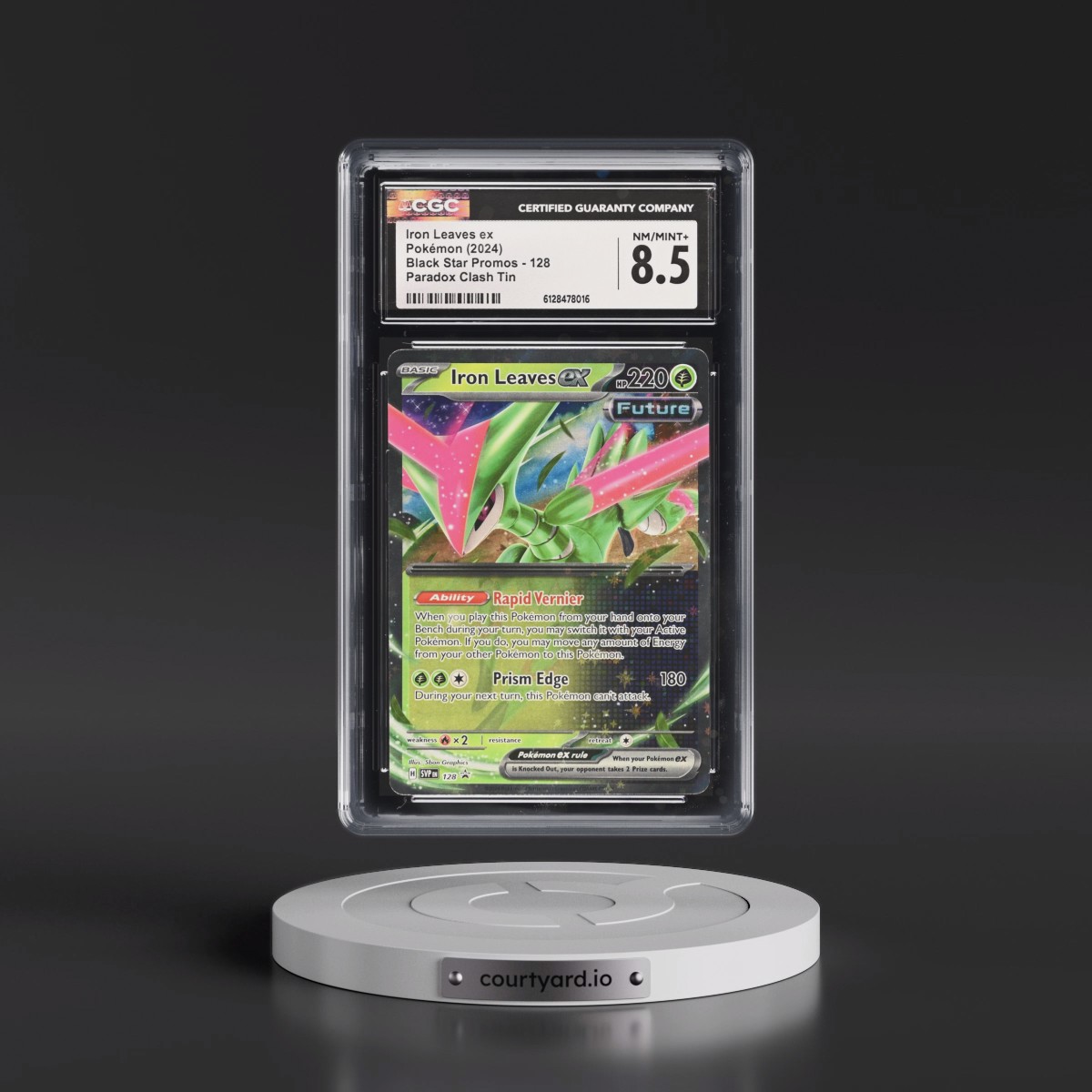 2023 Black Star Promos - Scarlet & Violet SVP EN #128 Iron Leaves ex - Paradox Clash Tin (CGC 8.5 NM-MT+)