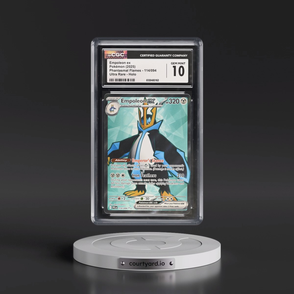 2025 Phantasmal Flames - PFL EN #114/094 Empoleon ex - Ultra Rare Holo (CGC 10 GEM MINT)