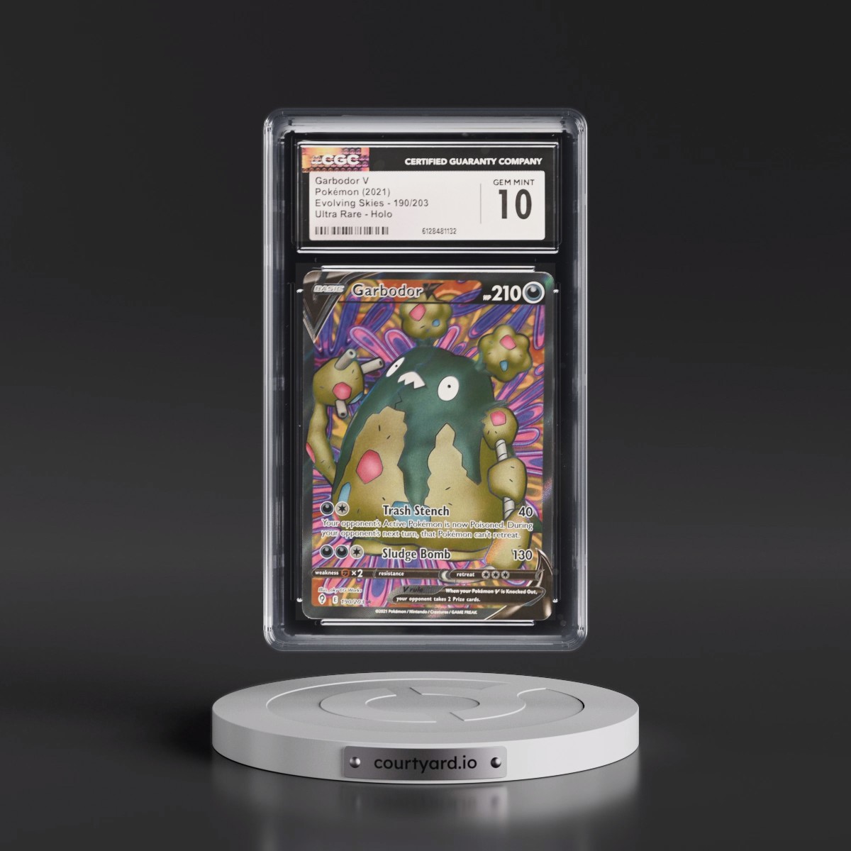 2021 Evolving Skies #190/203 Garbodor V - Ultra Rare Holo (CGC 10 GEM MINT)