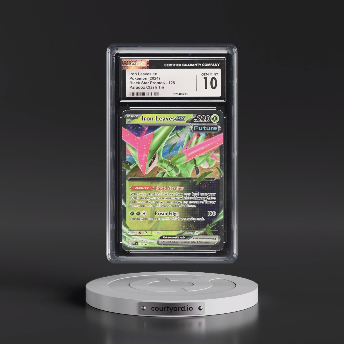 2023 Black Star Promos - Scarlet & Violet SVP EN #128 Iron Leaves ex - Paradox Clash Tin (CGC 10 GEM MINT)