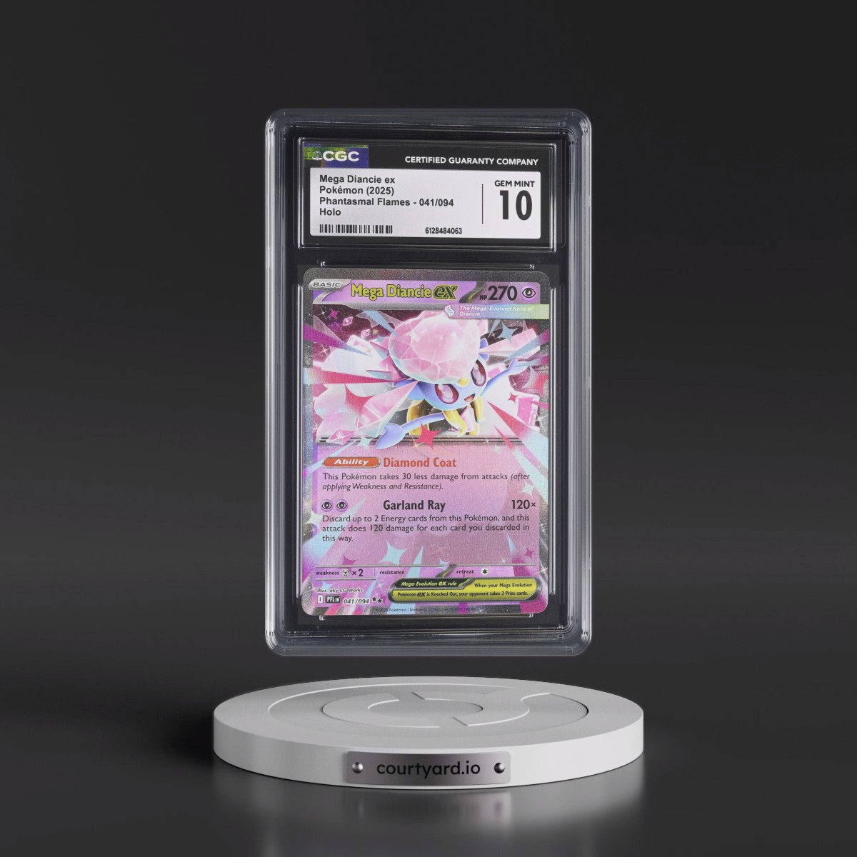 2025 Phantasmal Flames - PFL EN #041/094 Mega Diancie ex - Holo (CGC 10 GEM MINT)