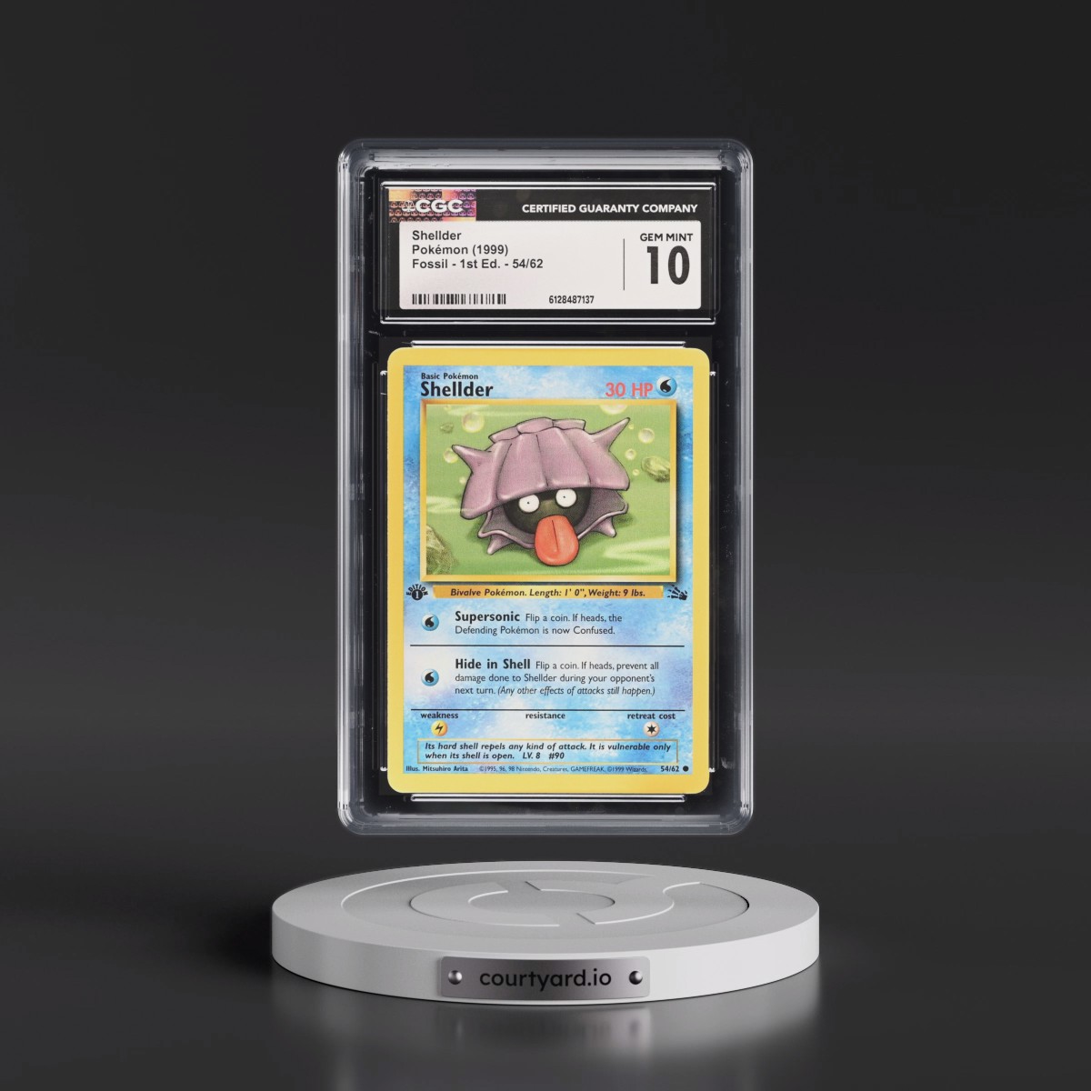 1999 Fossil #54/62 Shellder - 1st Edition 1st Edition (CGC 10 GEM MINT)