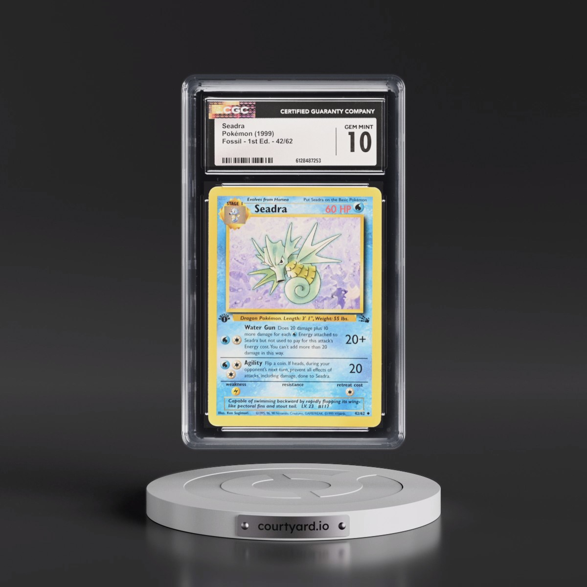 1999 Fossil #42/62 Seadra - 1st Edition 1st Edition (CGC 10 GEM MINT)