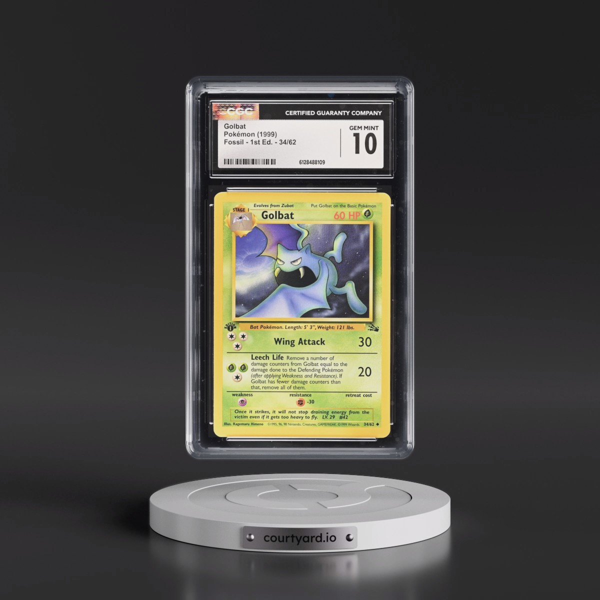 1999 Fossil #34/62 Golbat - 1st Edition 1st Edition (CGC 10 GEM MINT)