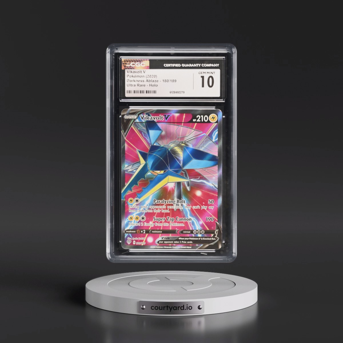 2020 Darkness Ablaze #180/189 Vikavolt V - Ultra Rare Holo (CGC 10 GEM MINT)