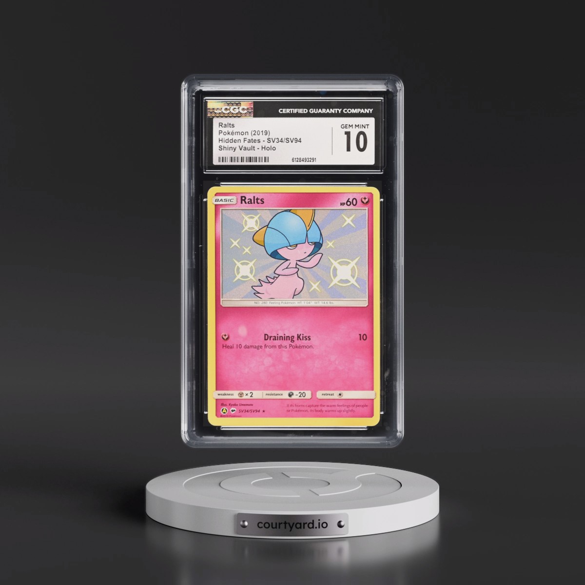 2019 Hidden Fates #SV34/SV94 Ralts - Shiny Vault Holo (CGC 10 GEM MINT)