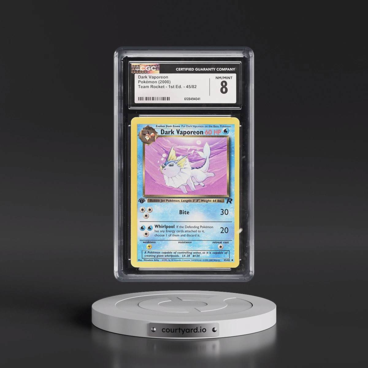 2000 Team Rocket #45/82 Dark Vaporeon - 1st Edition 1st Edition (CGC 8 NM-MT)