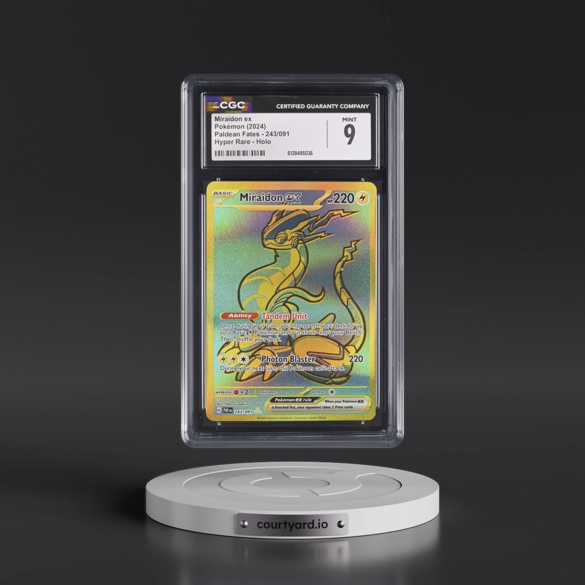 2024 Paldean Fates - PAF EN #243/091 Miraidon ex - Hyper Rare Holo (CGC 9 MINT)
