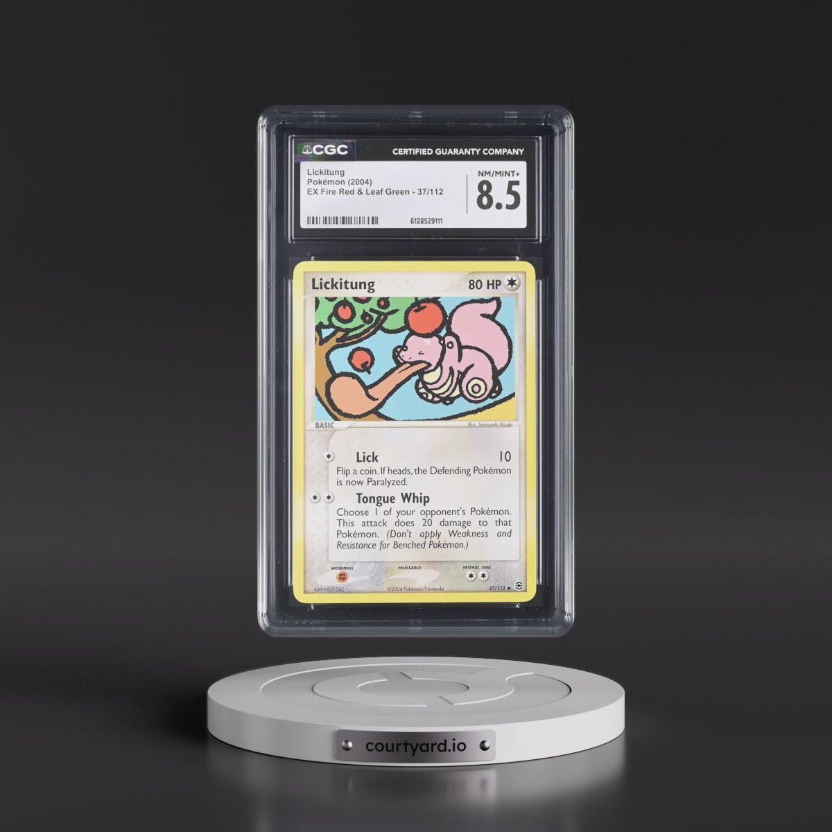 2004 EX Fire Red & Leaf Green #37/112 Lickitung (CGC 8.5 NM-MT+)