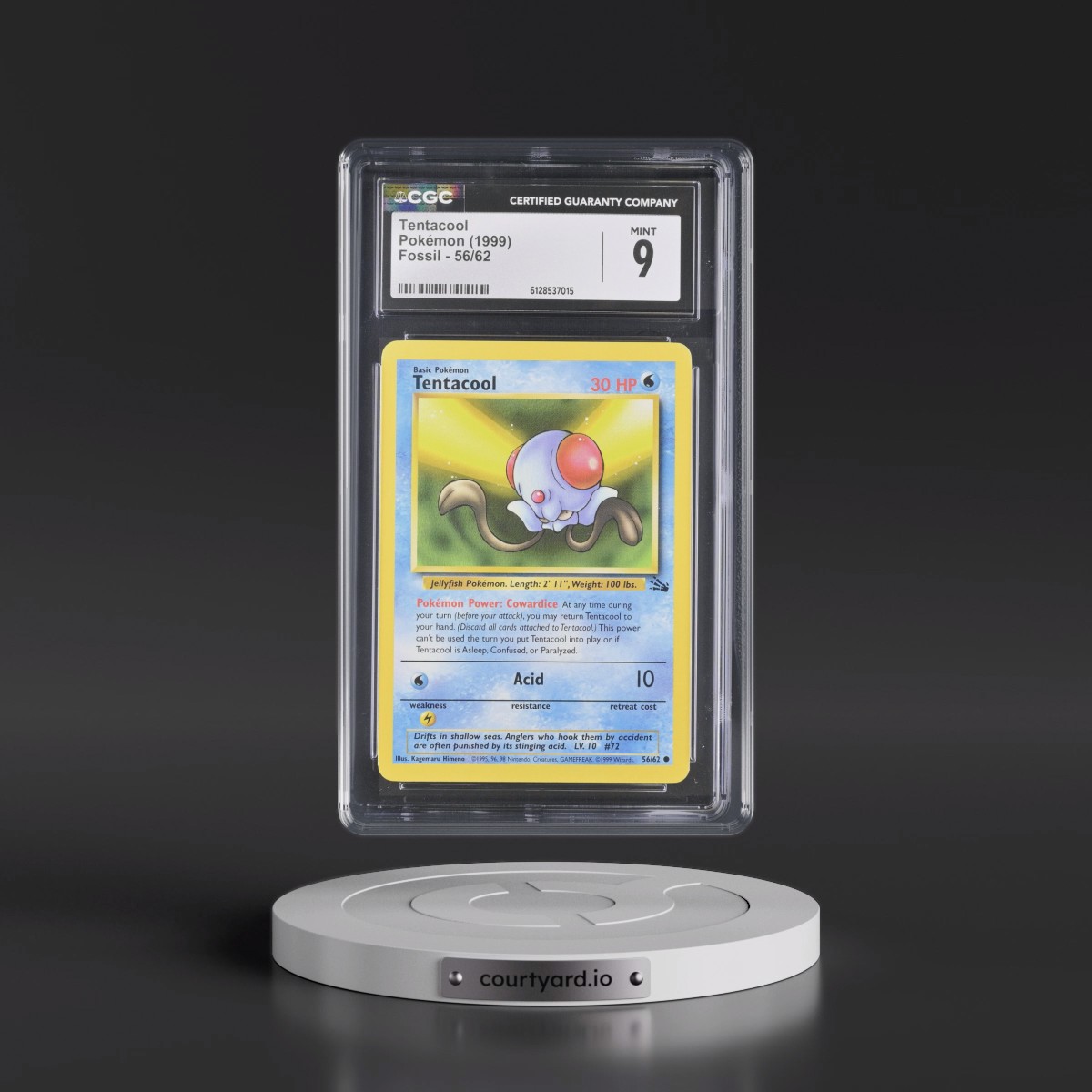 1999 Fossil #56/62 Tentacool (CGC 9 MINT)