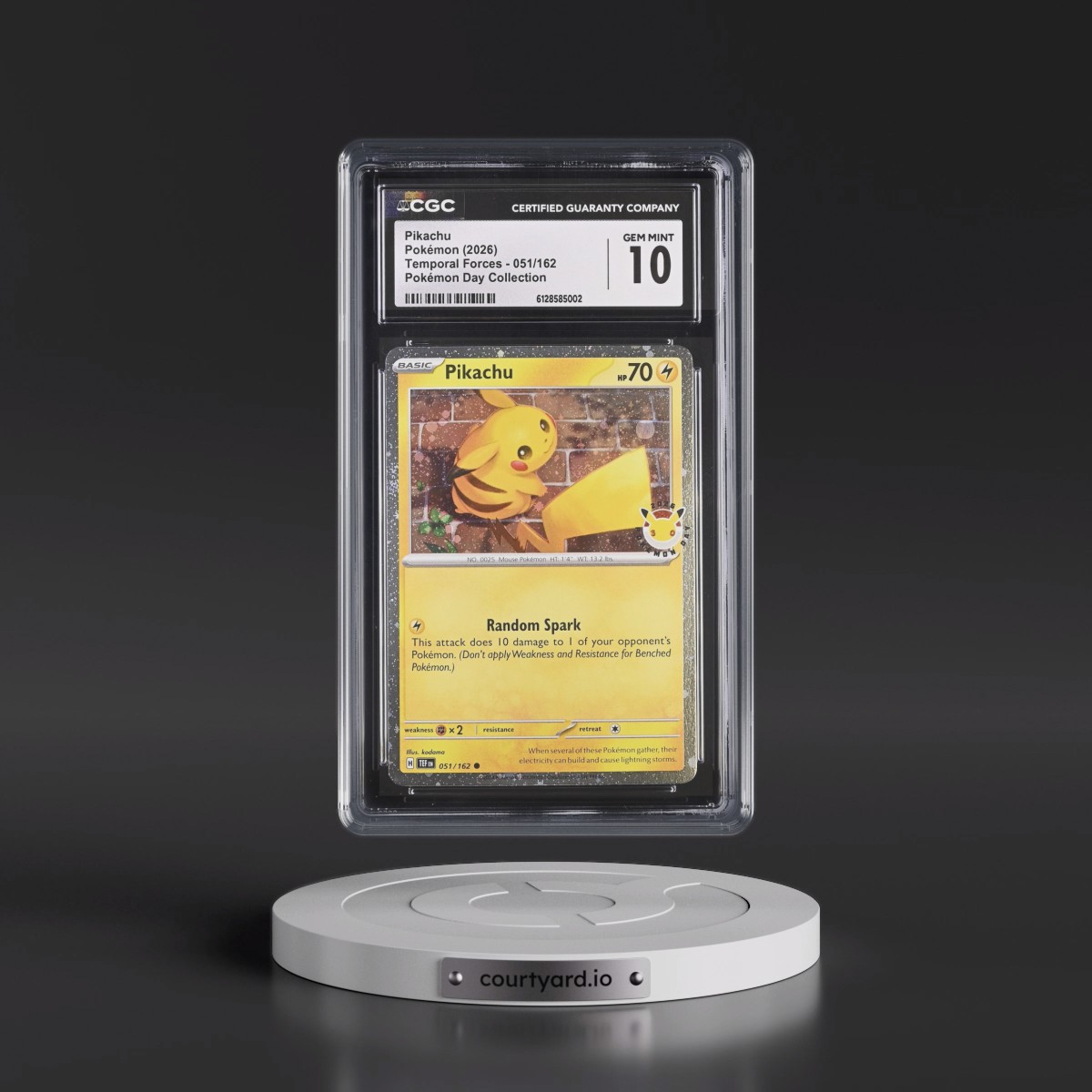 2023 Temporal Forces - TEF EN #051/162 Pikachu - Pokémon Day Collection (Cosmos Holo) (CGC 10 GEM MINT)