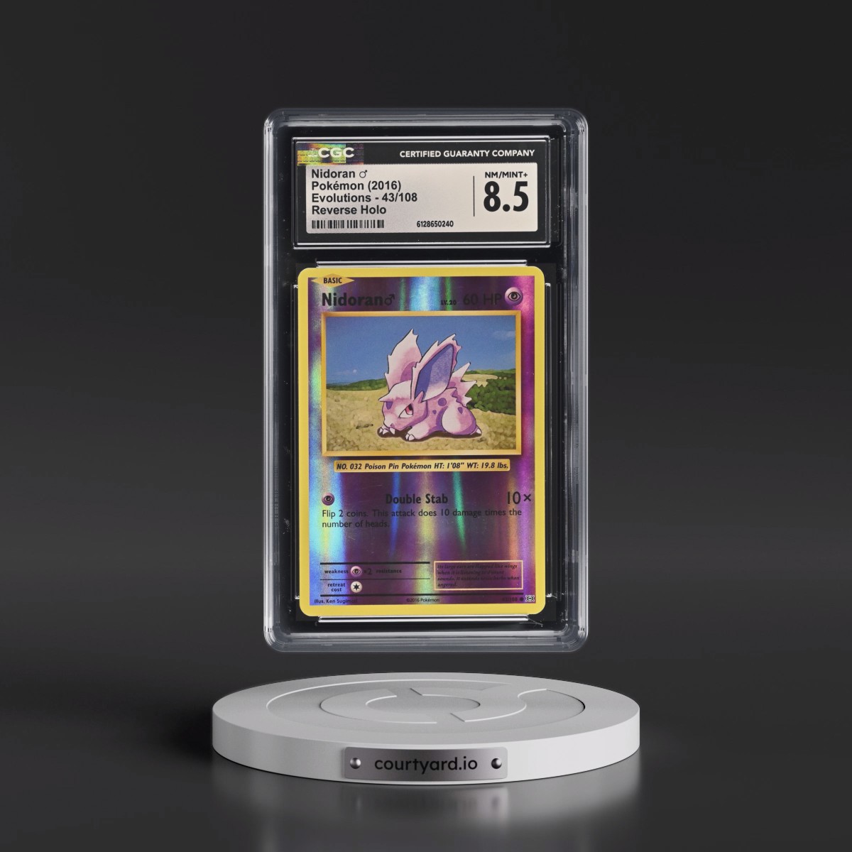2016 Evolutions #43/108 Nidoran Ð - Reverse Holo (CGC 8.5 NM-MT+)