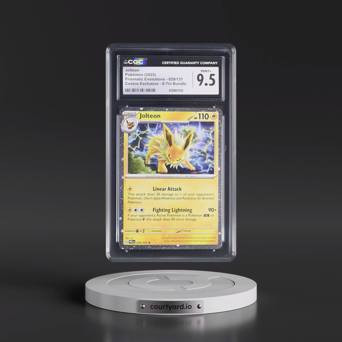 2024 Prismatic Evolutions - PRE EN #029/131 Jolteon - (Cosmos Holo) Costco Exclusive 8-Tin Bundle (CGC 9.5 MINT+)