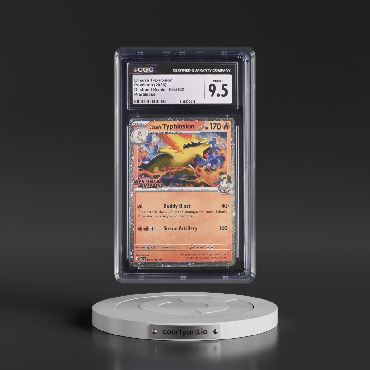 2025 Destined Rivals - DRI EN #034/182 Ethan's Typhlosion - Prerelease (Cosmos Holo) (CGC 9.5 MINT+)
