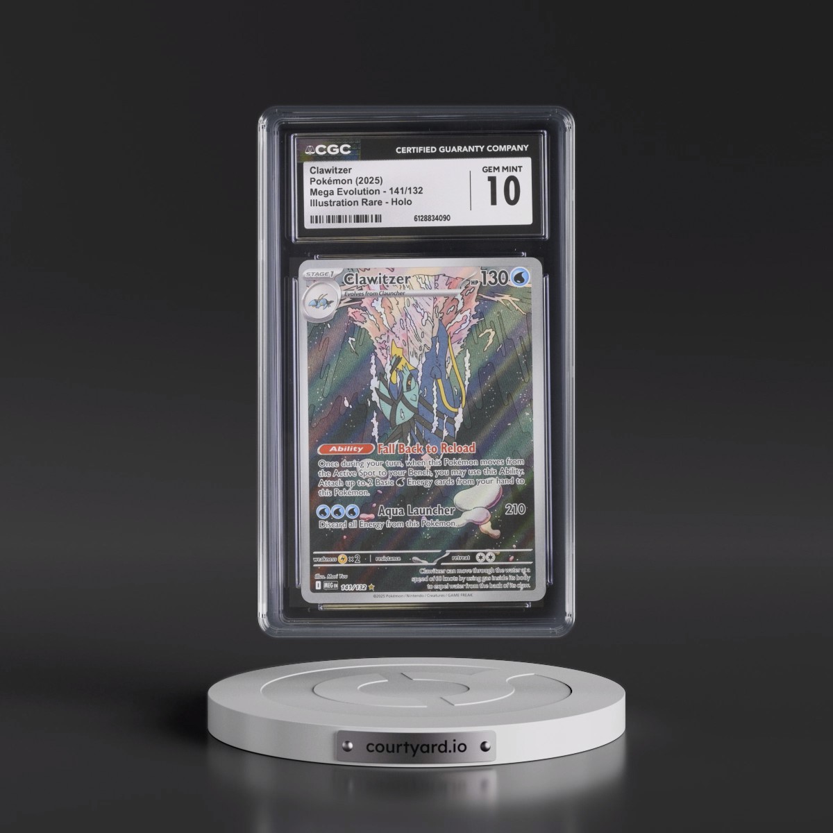 2025 Mega Evolution - MEG EN #141/132 Clawitzer - Illustration Rare Holo (CGC 10 GEM MINT)
