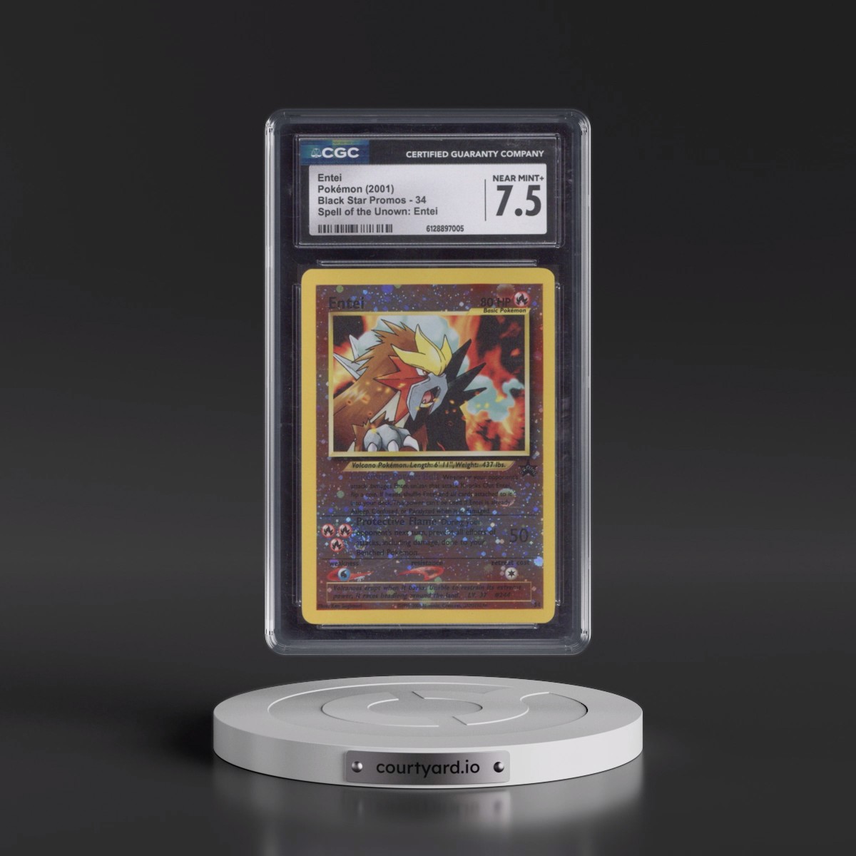 1999 Black Star Promos #34 Entei - Reverse Holo Spell of the Unown: Entei () (CGC 7.5 NM+)