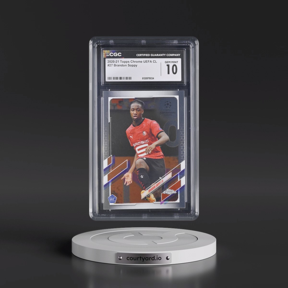 2020 Topps Chrome UEFA CL #27 Brandon Soppy (CGC 10 GEM MINT)