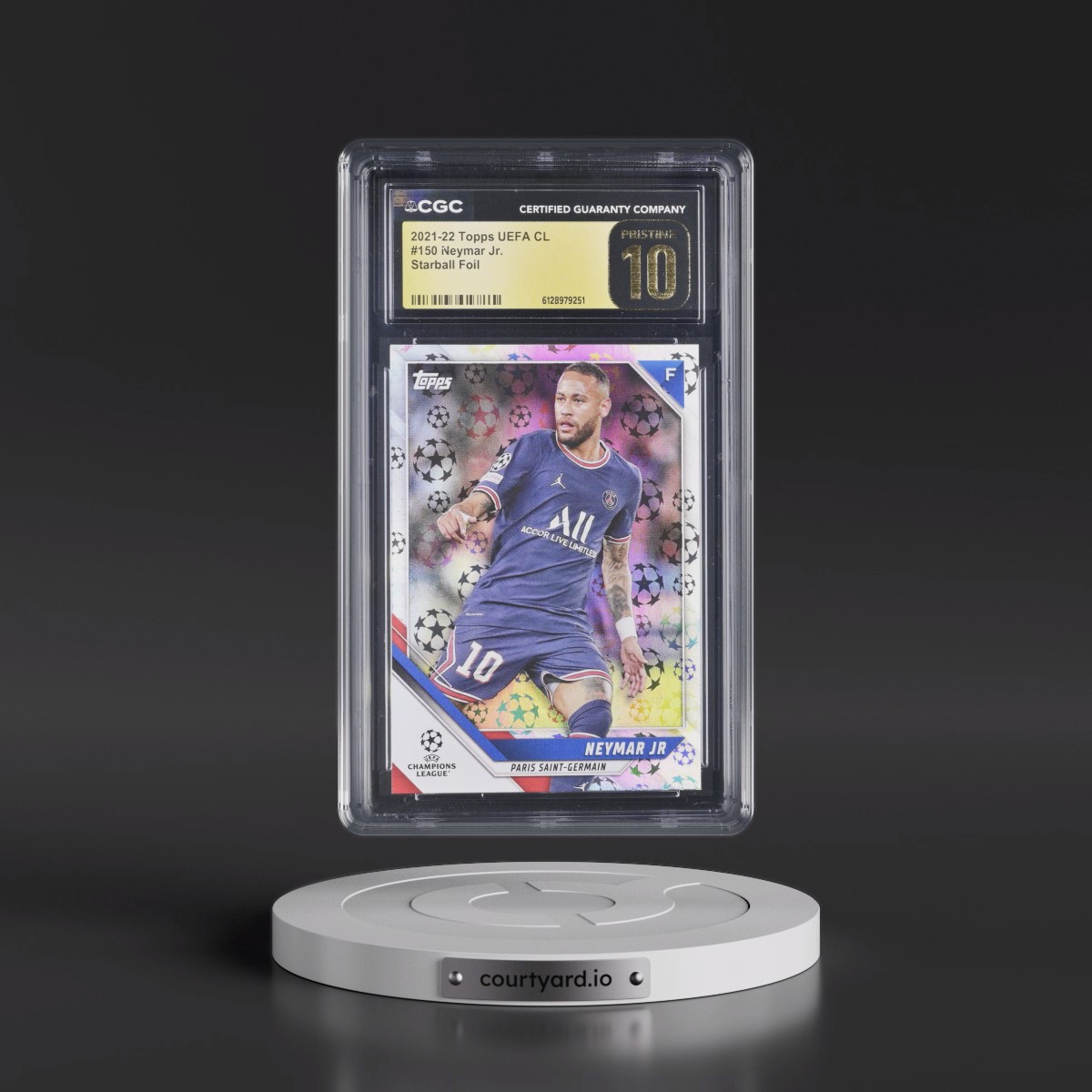 2021 Topps UEFA CL #150 Neymar Jr. - Starball Foil (CGC 10 PRISTINE)