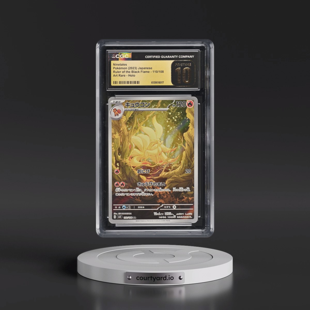 2023 Ruler of the Black Flame #110/108 Ninetales - Art Rare Holo (CGC 10 PRISTINE)