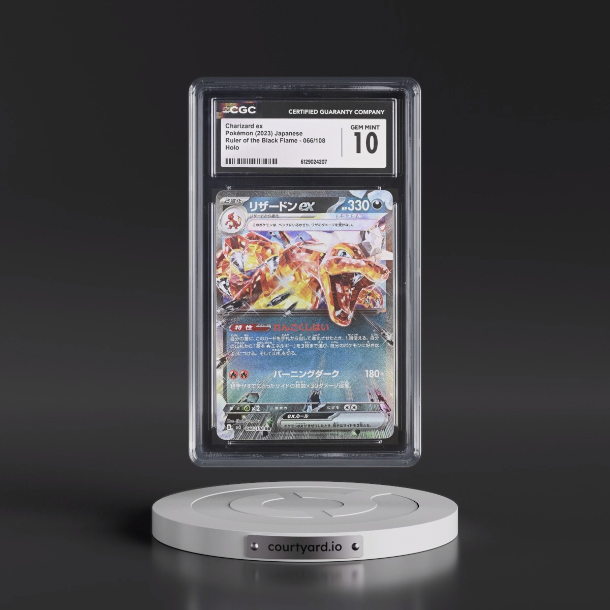 2023 Ruler of the Black Flame #066/108 Charizard ex - Holo (CGC 10 GEM MINT)