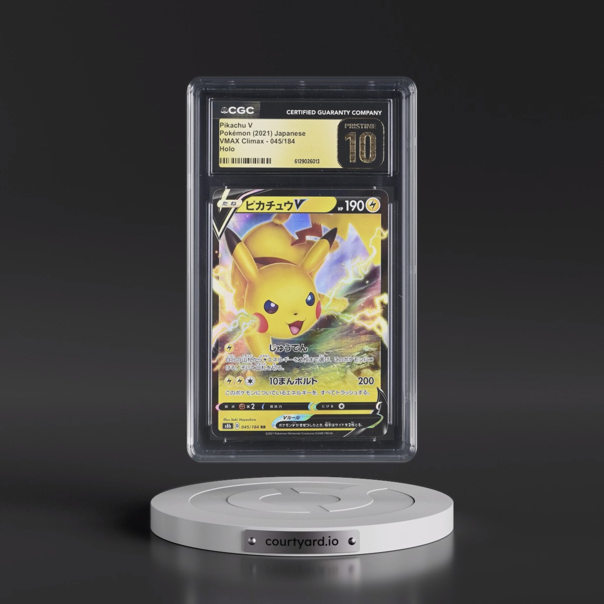 2021 VMAX Climax #045/184 Pikachu V - Holo (CGC 10 PRISTINE)