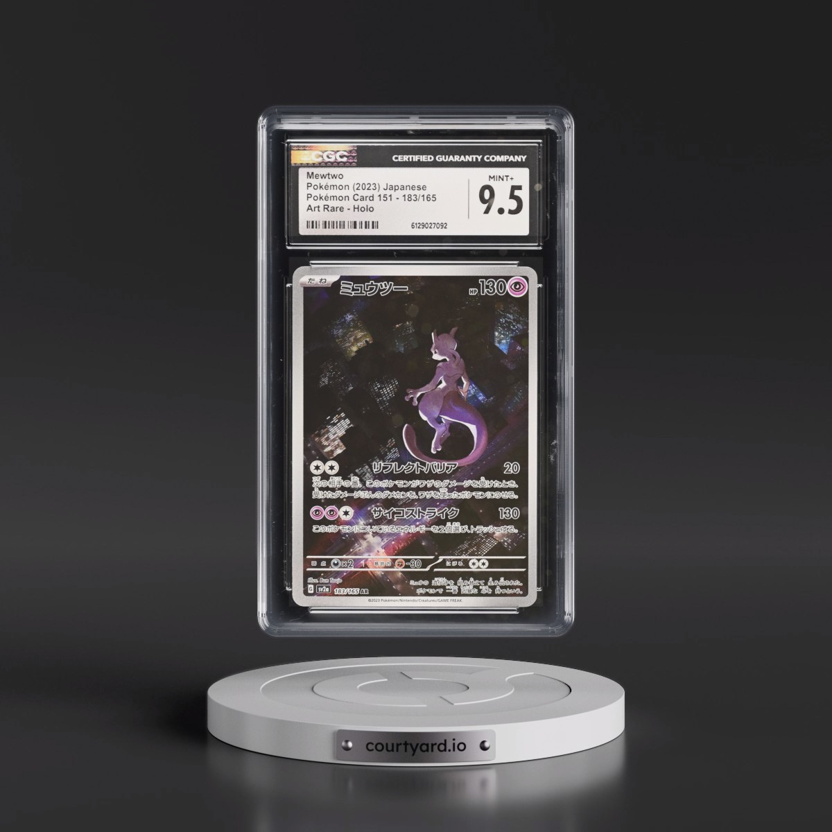 2023 Pokémon Card 151 #183/165 Mewtwo - Art Rare Holo (CGC 9.5 MINT+)