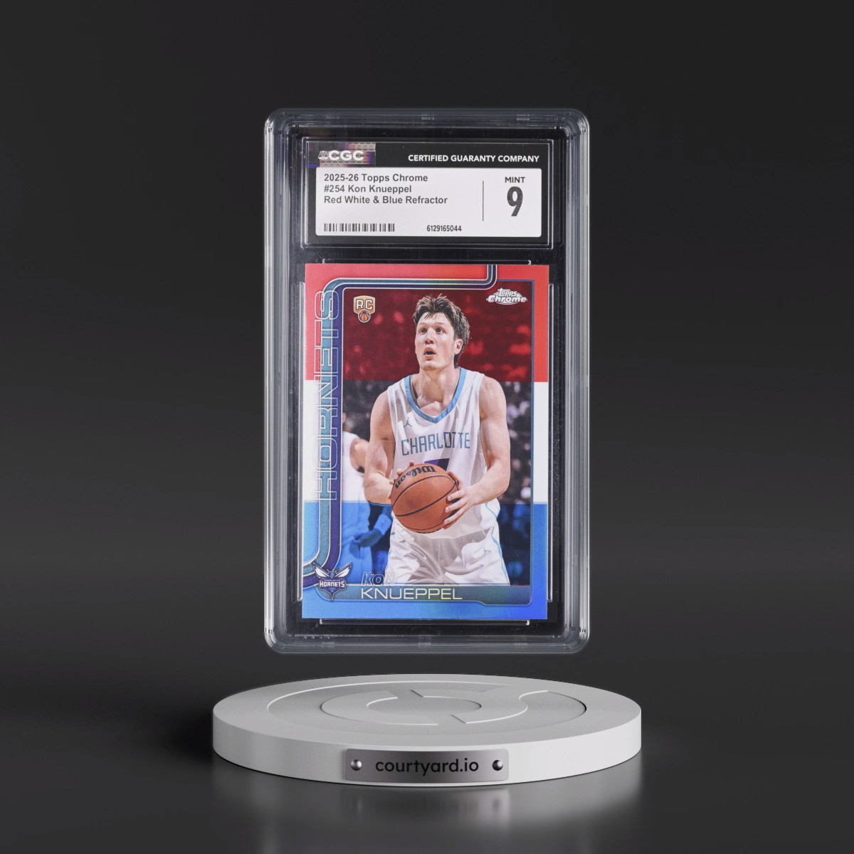 2025 Topps Chrome #254 Kon Knueppel - Red White and Blue Refractor (CGC 9 MINT)