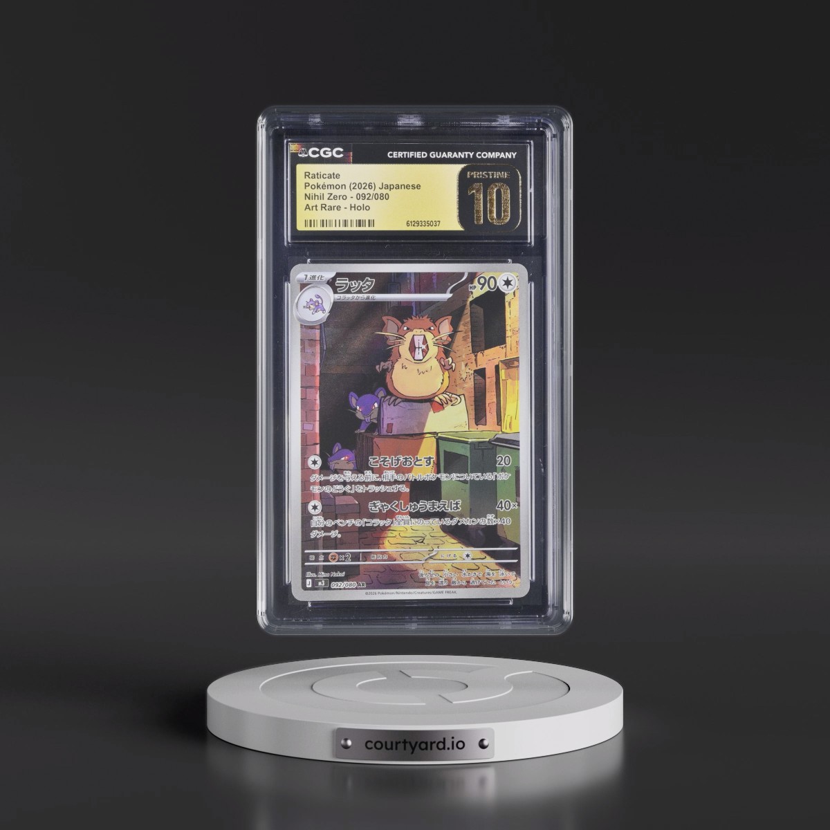 2026 Nihil Zero - M3 #092/080 Raticate - Art Rare Holo (CGC 10 PRISTINE)