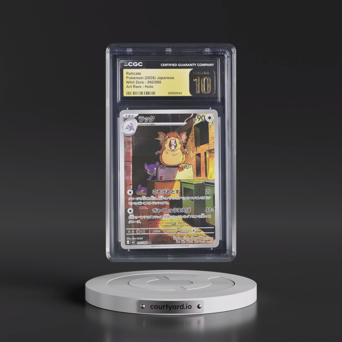 2026 Nihil Zero - M3 #092/080 Raticate - Art Rare Holo (CGC 10 PRISTINE)