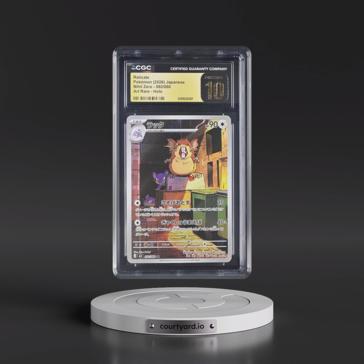 2026 Nihil Zero - M3 #092/080 Raticate - Art Rare Holo (CGC 10 PRISTINE)