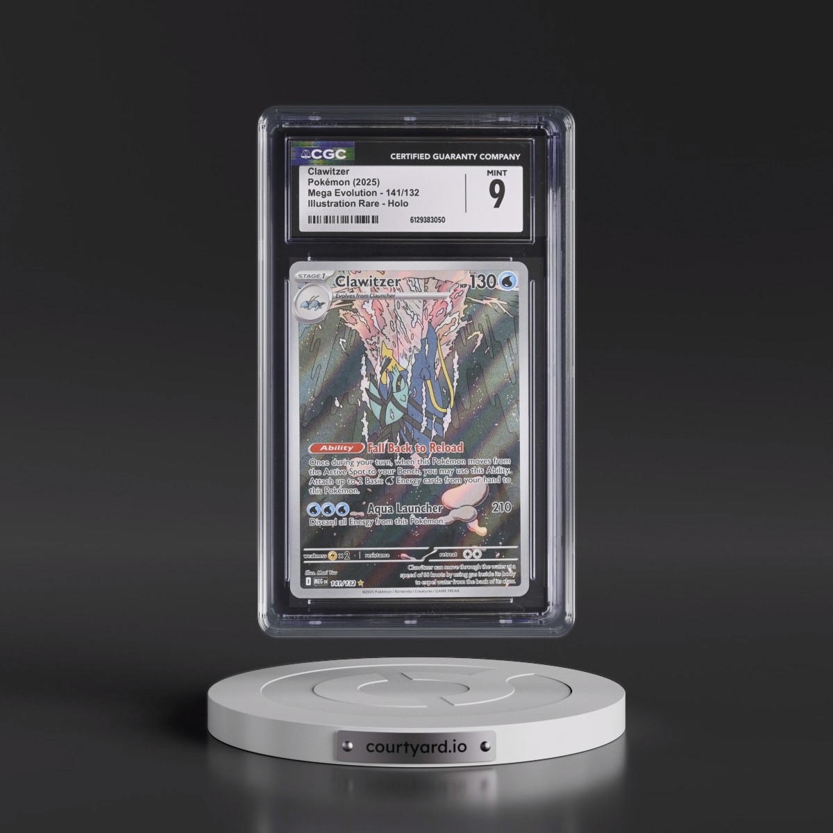 2025 Mega Evolution - MEG EN Clawitzer - Illustration Rare Holo #141/132 CGC 9