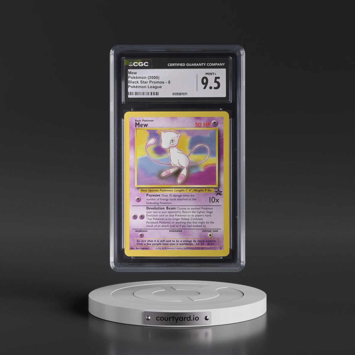 1999 Black Star Promos #8 Mew - Pokémon League (CGC 9.5 MINT+)