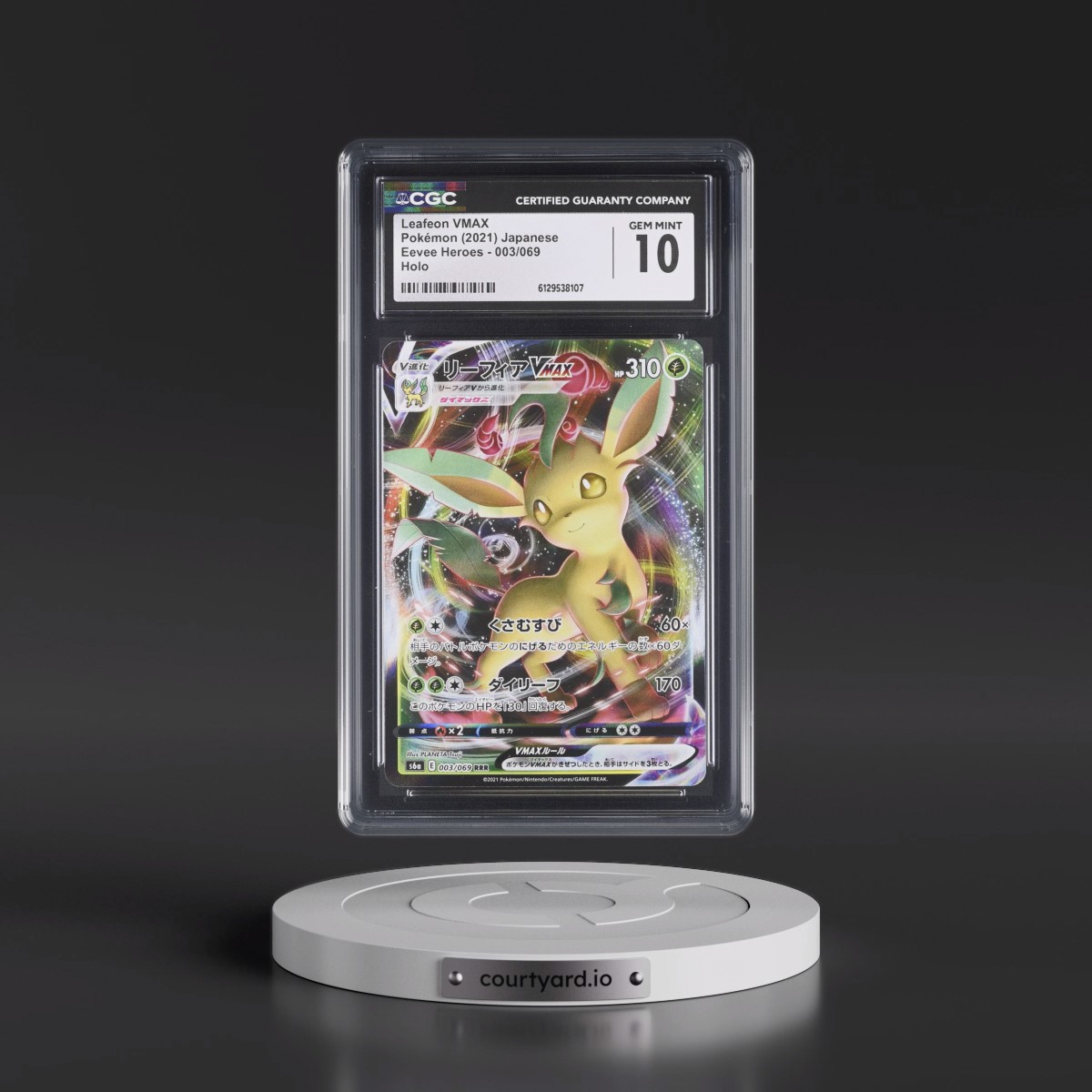 2021 Eevee Heroes #003/069 Leafeon VMAX - Holo (CGC 10 GEM MINT)