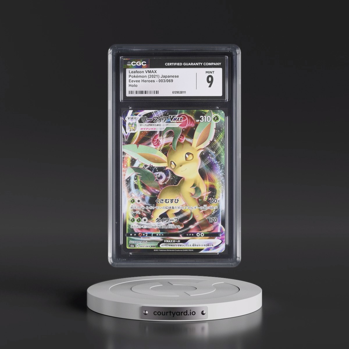 2021 Eevee Heroes #003/069 Leafeon VMAX - Holo (CGC 9 MINT)