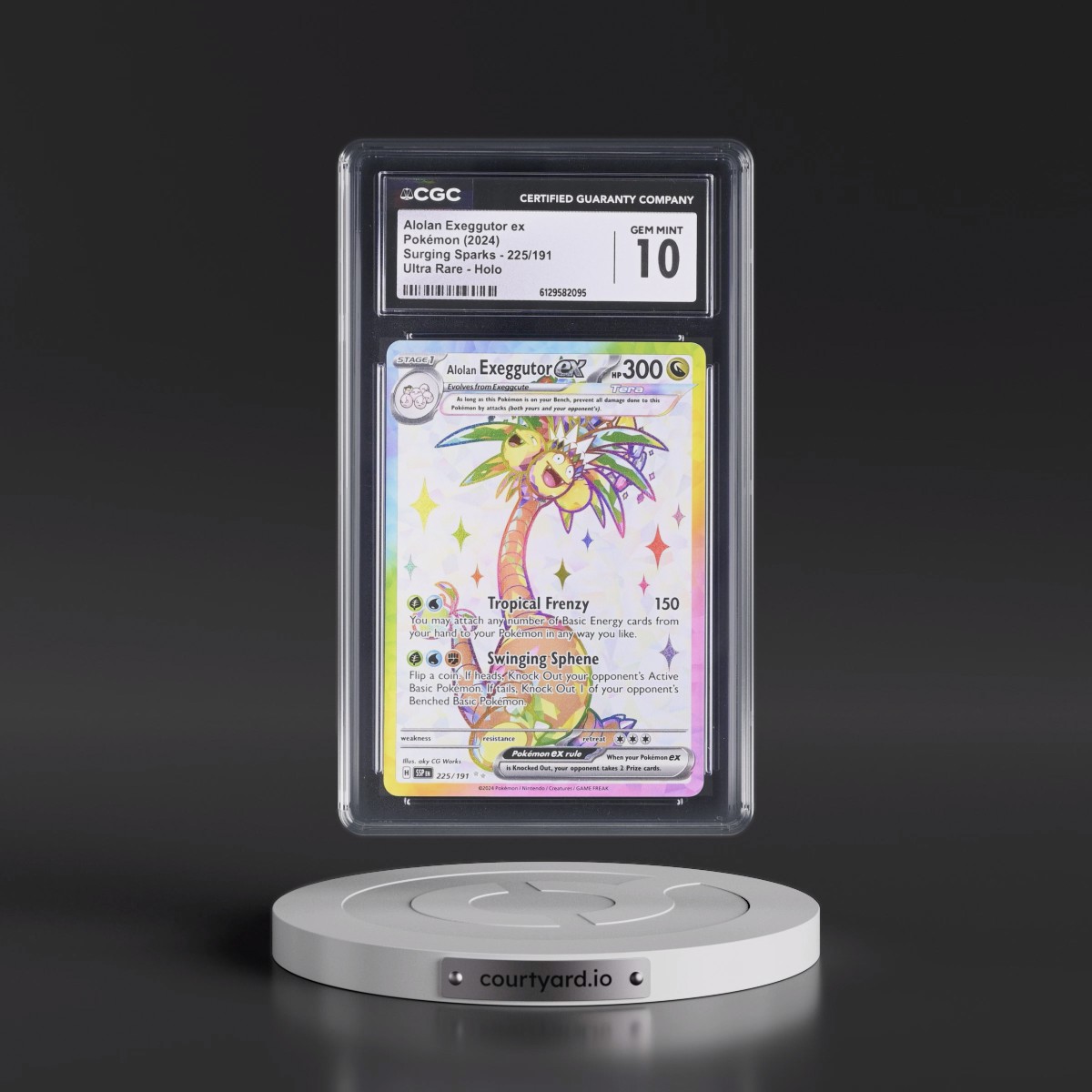 2024 Surging Sparks - SSP EN #225/191 Alolan Exeggutor ex - Ultra Rare Holo (CGC 10 GEM MINT)