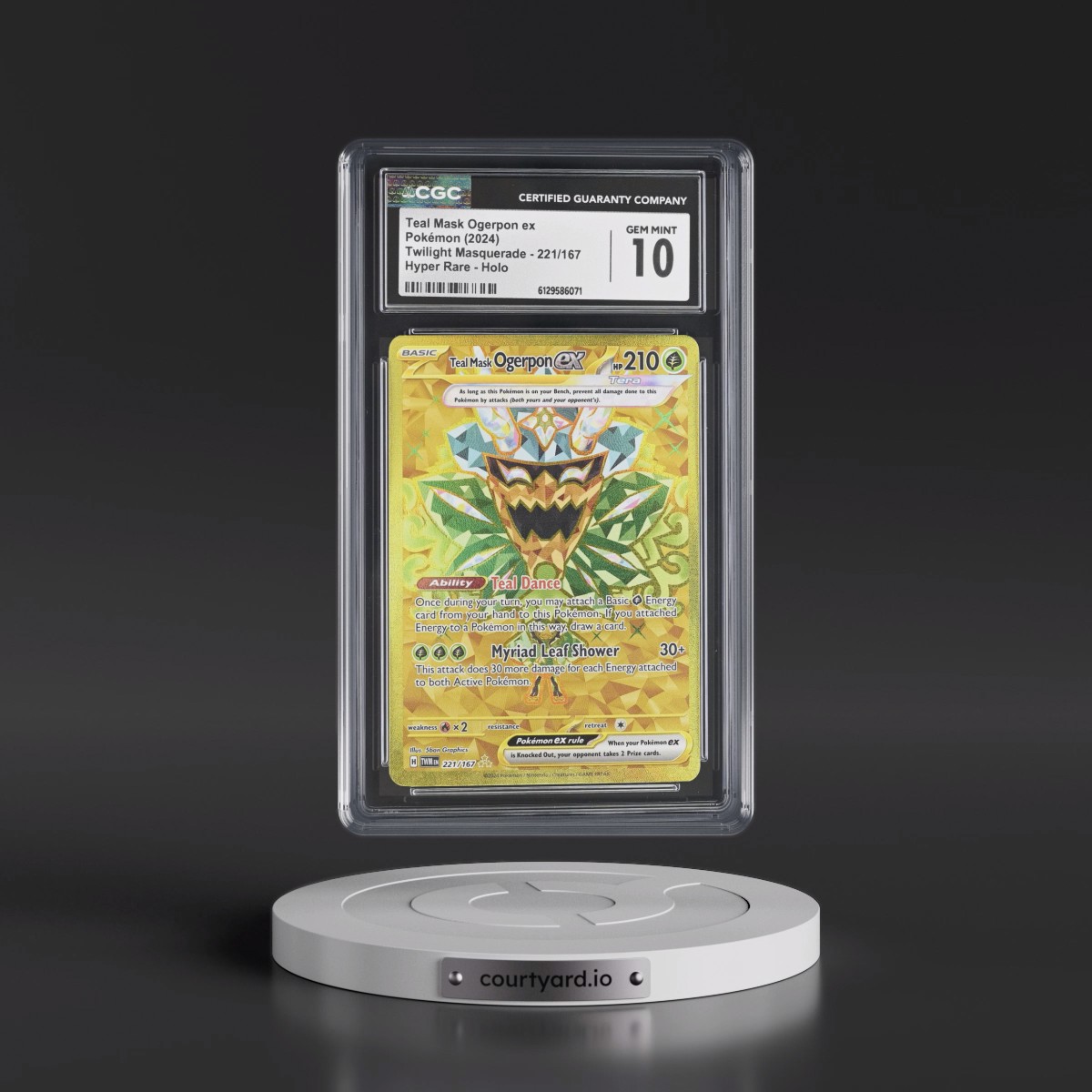 2024 Twilight Masquerade - TWM EN #221/167 Teal Mask Ogerpon ex - Hyper Rare Holo (CGC 10 GEM MINT)